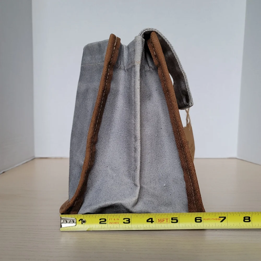 Clea Ray Canvas Beer/Bottle Tote Carrier Made with Recycled Leather and Canvas